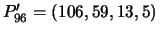 $P'_{96} = (106, 59, 13, 5)$