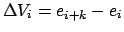 $ \Delta V_i = e_{i+k} - e_i$