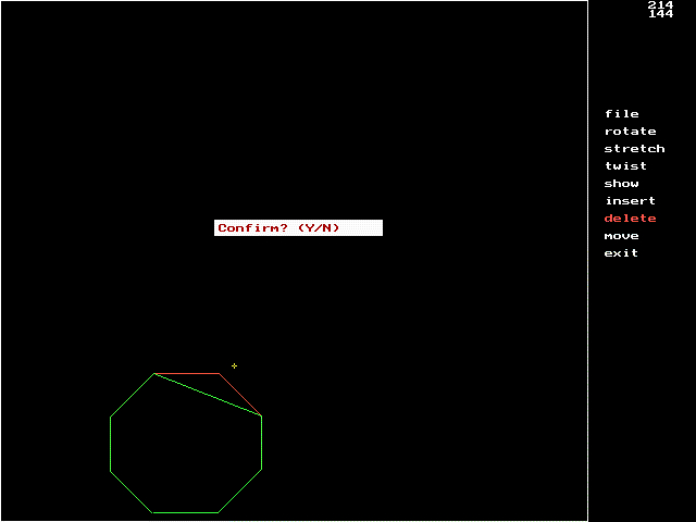 screenshot of delete vertex