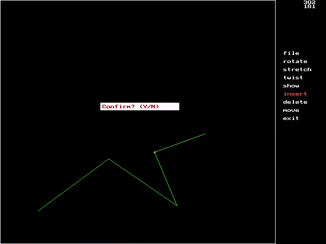 screenshot of insert vertex 0